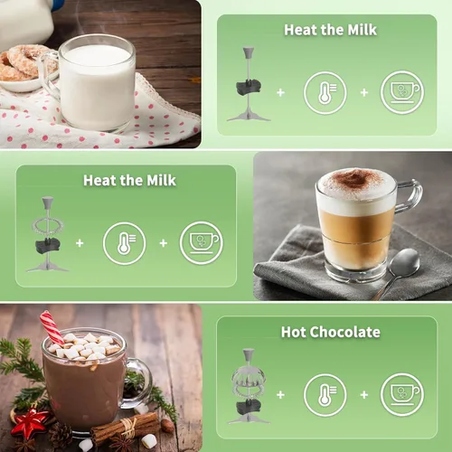 Miniatura 6 de Maestri House Espumador de Leche, Temperatura Variable y Grosor de Espuma DualFro 600 Espumador de Leche Vaporizador, Calentador de Leche