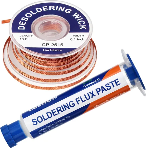 Miniatura 7 de Pasta de flujo de soldadura y trenzado de mecha de soldadura, flujo de soldadura sin limpieza (10cc) Herramienta de eliminación de soldadura