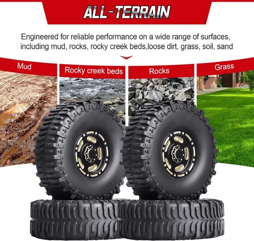 Miniatura 7 de HobbyPark Ruedas y neumáticos Beadlock de latón 1.0 para Traxxas TRX4M Piezas de actualización Axial SCX24 1/24 RC Crawler Reemplazo (paquete de 4)
