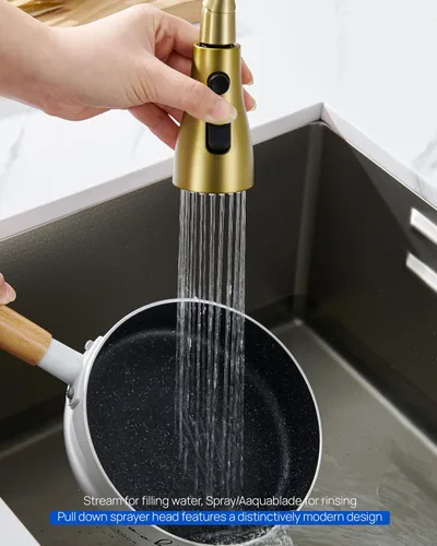 Miniatura 4 de J-HVA Cabezal de rociador de grifo de cocina extraíble, pieza de repuesto de boquilla de rociador de fregadero de 3 funciones, cabezal de grifo