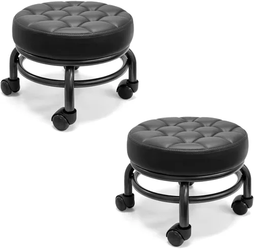 Miniatura 4 de A&A Taburete rodante/Scoot Cómodo Resistente/Resistente Rotación de 360 grados Acubest bajo al suelo (1)