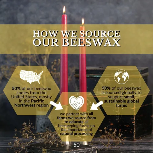 Miniatura 6 de Big Dipper Wax Works Velas rojas, velas cónicas de cera de abeja sumergidas a mano, 12 horas de combustión larga, vela de cera de abeja pura de 12 x