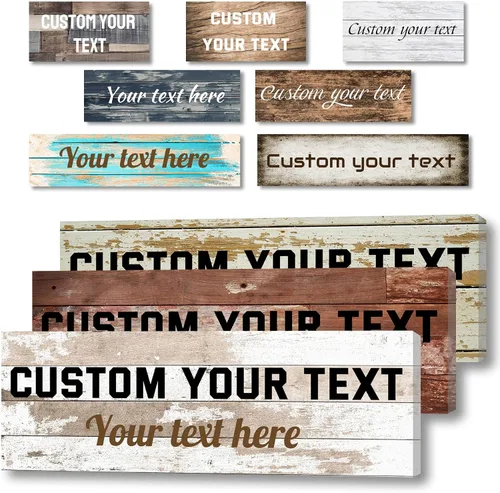 LZIMU Letreros personalizados para pared, impresiones en lienzo personalizadas con tu texto, letrero familiar, arte de pared para decoración rústica