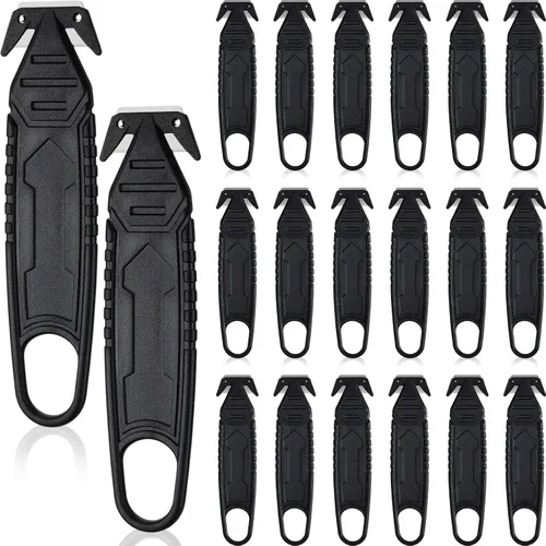 Miniatura 16 de Therwen Cuchillo cortador de caja de seguridad, 8 unidades, de acero inoxidable, abridor de paquetes con divisor de cinta para cartón, cartón