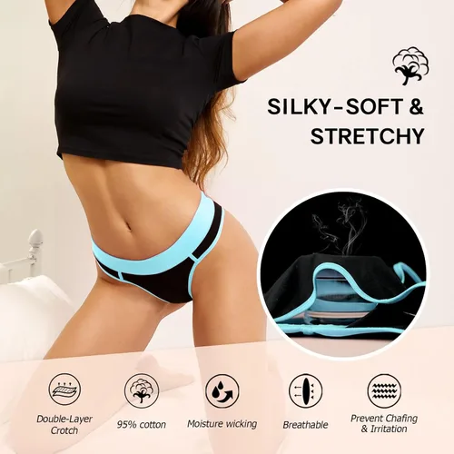 Miniatura 4 de Ropa interior de algodón para mujer, braguitas suaves y transpirables, paquete de 5