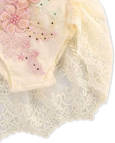 Miniatura 6 de Easisim Conjunto de ropa para bebé recién nacido, con bordado de encaje, halter, espalda descubierta, enterizo, enterizo, conjunto de traje de sol