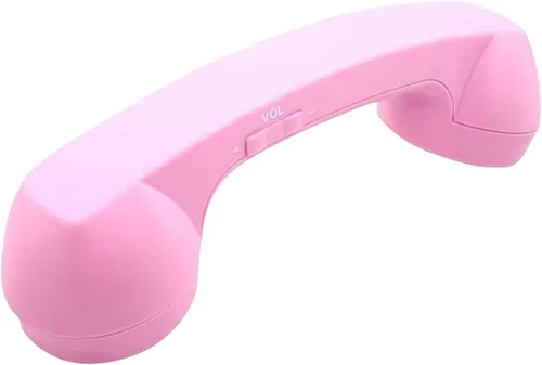 Auricular de teléfono retro con Bluetooth inalámbrico y USB, a prueba de radiación para teléfonos celulares, cómodo para llamadas (Rosa)