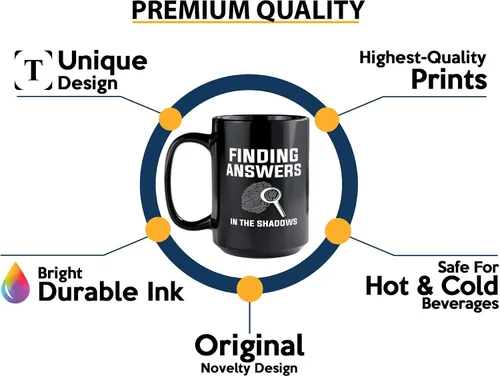 Miniatura 3 de Taza de café detective de 15 onzas, color negro, encontrando respuestas en - oficial de policía policía patrulla detective sheriff aplicación