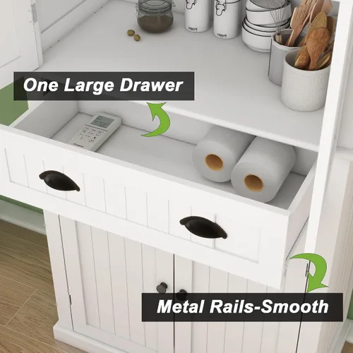 Miniatura 7 de Gabinete de despensa de cocina independiente de 72 pulgadas, armario de almacenamiento alto con puertas y estantes para cocina, armario de cocina