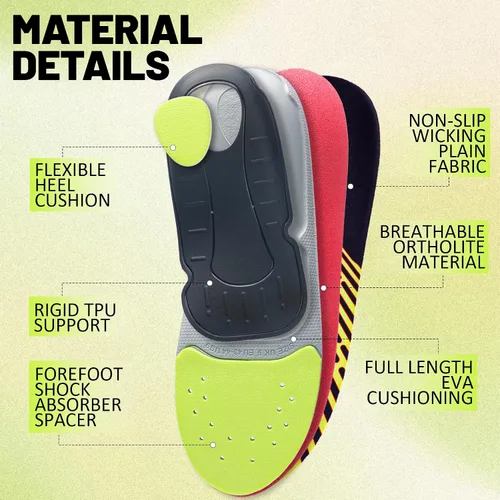 Miniatura 3 de Plantillas resistentes para fascitis plantar de más de 240 libras, insertos de soporte de arco para mujeres y hombres, para aliviar el dolor