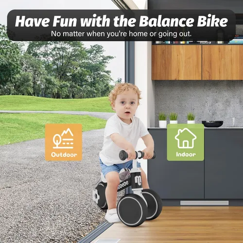 Miniatura 8 de allobebe Bicicleta de equilibrio para bebé, lindas bicicletas para niños de 12 a 36 meses, regalos para niñas de 1 año, bicicleta para entrenar al
