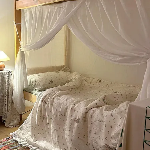 Miniatura 18 de 4 postes esquineros para dormitorio de estudiantes, litera, mosquitera, cortinas de cama para dormitorio, escuela, universidad, decoración de Rosa