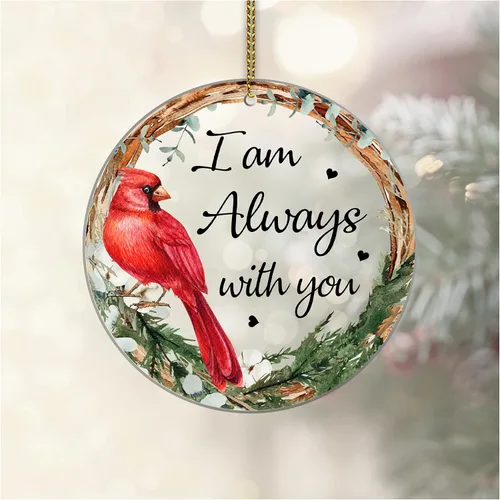 Miniatura 2 de HYTURTLE Adorno conmemorativo cardenal rojo de Navidad Adorno de árbol de Navidad Regalos para pérdida de seres queridos - Regalos conmemorativos