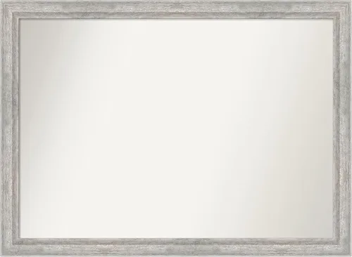 Miniatura 436 de Amanti Art Espejo de baño plateado para sobre fregadero, 23 x 23 pulgadas, espejo cuadrado plateado en ángulo, marco de madera moderno medio, se