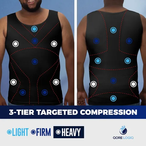 Miniatura 5 de QORE LOGIQ Camisas de compresión de ginecomastia para hombres, camiseta sin mangas adelgazante, moldeador de cuerpo, fajas para hombres, sujetador