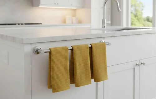 Miniatura 8 de Serafina Home Paños de cocina a cuadros amarillo mostaza: paño de 100 % algodón, suave, para limpieza y secado, absorbente, de rizo, con asa, juego