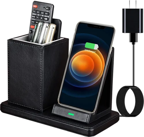 Cargador inalámbrico con organizador de escritorio, estación de carga inalámbrica para iPhone 13/13 Pro Max/13 Pro/12 Series/11/XS Max/XR/X/8Plus/SE