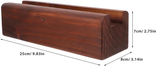 Miniatura 2 de Uonlytech Soporte de espejo de piso, base de soporte de madera de 9.84 x 3.14 x 2.75 pulgadas, soporte de espejo estable para uso en el hogar