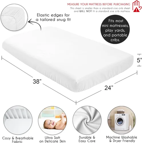 Miniatura 5 de Sweet Jojo Designs Sábana bajera ajustable para cuna (tema deportivo vintage) para niños, recién nacidos/bebés, patios de juegos, cunas portátiles