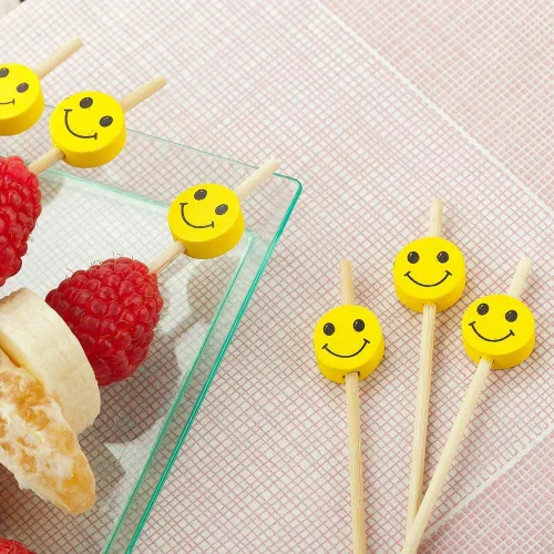 Miniatura 3 de Restaurantware Brochetas de bambú de 6 pulgadas, 1000 palillos de alimentos desechables, hamburguesas integradas, dibujos animados, sostenibles