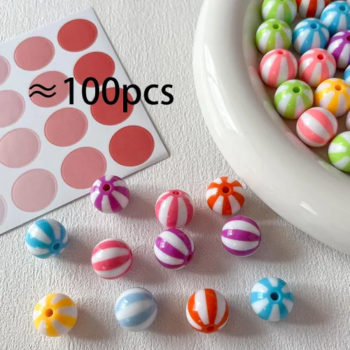 Miniatura 2 de Cuentas acrílicas de 16 mm 100 unidades Cuentas coloridas Cuentas redondas multicolor para hacer joyas DIY (Cuentas esféricas) pcspcs Cuentas de bola