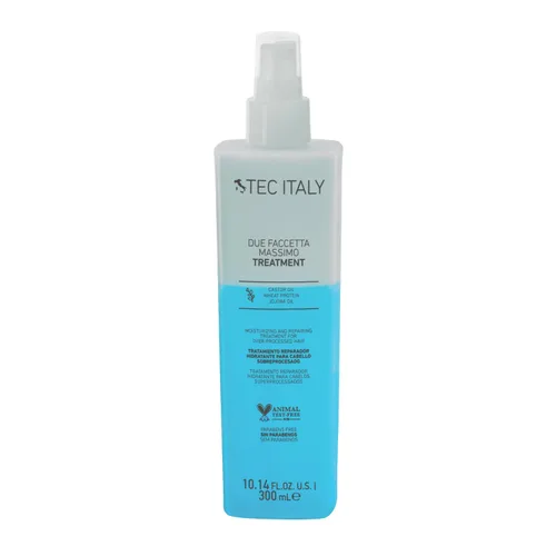 Tec Italy Due Faccetta Massimo - Tratamiento sin enjuague para cabello sobreprocesado, protección UV UVA, control de encrespamiento, equilibrador de
