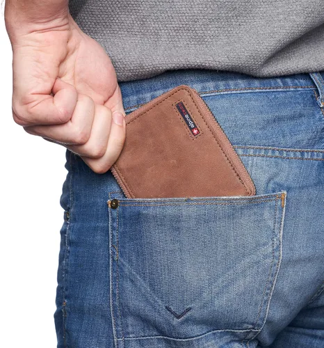 Miniatura 4 de Alpine Swiss Logan - Cartera plegable con cremallera para hombre o mujer, seguridad RFID, viene en una caja de regalo, cartera Rfid, talla única
