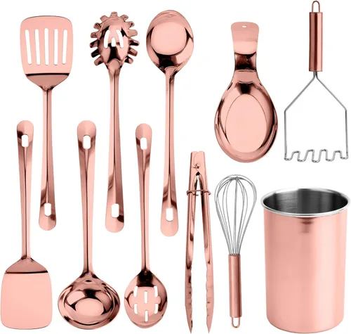 Miniatura 8 de Juego de utensilios de cocina COOK WITH COLOR - 10 piezas de primera calidad, antiadherentes y resistentes al calor, incluye volteador, servidor