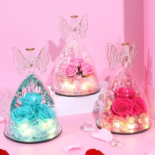 Miniatura 7 de Ocosy Regalos de rosas para el Día de la Madre para ella, regalos de rosas grandes para mujeres, rosas reales para siempre en figuras de ángel