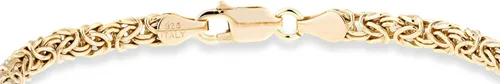 Miniatura 4 de Miabella Tobillera italiana de plata de ley 925 u oro de 18 quilates sobre plata de 0.157 in de eslabones bizantinos para mujer, fabricada en Italia