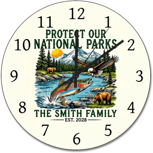 Miniatura 14 de ArogGeld Reloj de pared de 5 O'Clock Somewhere - Reloj redondo de madera para casa de playa, 10, silencioso, sin tictac, batería de cuarzo, granja