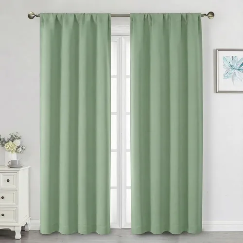 Miniatura 60 de Cortinas opacas para dormitorio, sala de estar, juego de 2 paneles de 54 pulgadas de largo, cortinas de oscurecimiento de habitación con aislamiento