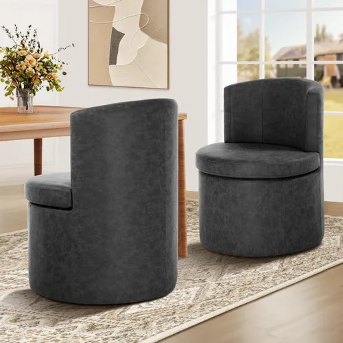 Juego de 2 sillas de comedor con ruedas de piel sintética, modernas tapizadas para cocina y comedor, cómodas sillas decorativas, para dormitorio,