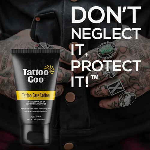 Miniatura 4 de Tattoo Goo Loción para el cuidado del tatuaje, 2 onzas, alivia la picazón y la irritación, hidrata y conserva el color, hidratante no grasa, loción