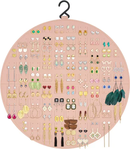 Miniatura 6 de Organizador de Aretes, Soporte Colgante para Aretes, Capacidad para Hasta 128 Pares, Organizador de Almacenamiento para Aretes de Perno, Organizador