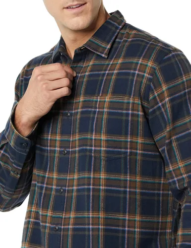 Miniatura 65 de Amazon Essentials Camisas de franela de manga larga para hombre, corte ajustado, a cuadros con botones