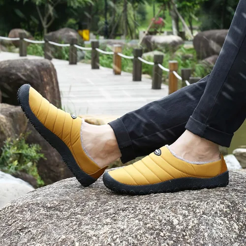 Miniatura 6 de UBFEN - Pantuflas cálidas de invierno para hombre y mujer con forro de felpa mullida, zapatos de casa con suela de goma antideslizante