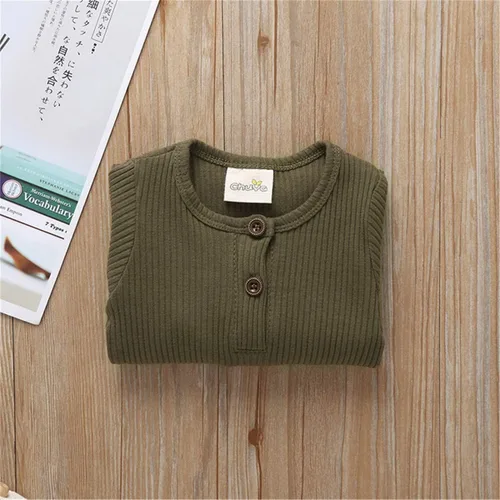 Miniatura 8 de Mameluco de una pieza para recién nacido unisex con botones color liso para bebé y niña