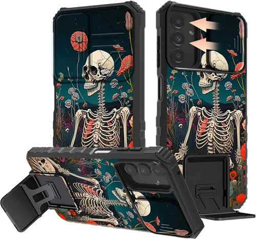 Miniatura 56 de Rossy Funda para Samsung Galaxy S22 Ultra para Samsung S22 Ultra con cubierta deslizante para cámara con función atril, funda híbrida de doble capa