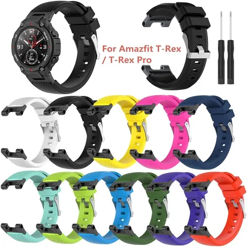 Miniatura 4 de Correas de repuesto para reloj Amazfit T-Rex para mujeres y hombres, correas de repuesto ajustables de silicona deportiva para Amazfit T-Rex A1918