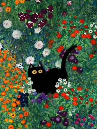 Miniatura 7 de Kits de pintura de diamantes para adultos, pintura de diamante de gato negro 5D, arte de diamantes para adultos, diamantes redondos de taladro