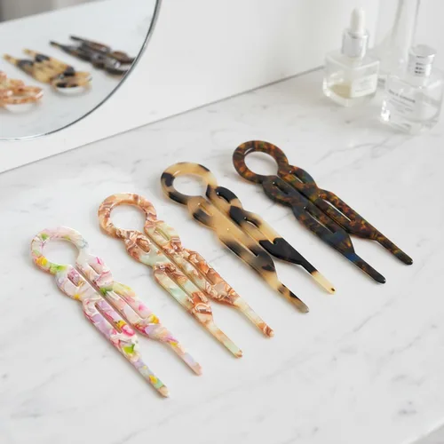 Miniatura 4 de 4 pinzas de pelo francesas Prestige para mujer, agarre en forma de U, elegantes pinzas para cabello fino y grueso, accesorios decorativos de San