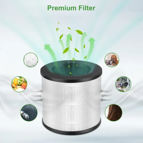 Miniatura 4 de Paquete de 2 filtros de repuesto modelo 14 para modelos MA Air Puri-Fier 14/14B/14W, 3 en 1 contiene prefiltro y carbón activado Fi-lterr