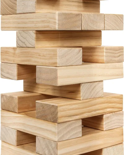 Miniatura 5 de Tailgating Pros Maderas gigantes de primera calidad con caja de madera natural – Juego gigante para patio al aire libre, la torre crece hasta más
