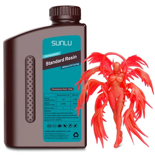 Miniatura 17 de SUNLU Resina para impresora 3D, 1kg de curado rápido, resina estándar 3D para impresoras 3D LCD DLP SLA, curado UV de 395-405nm, resina líquida