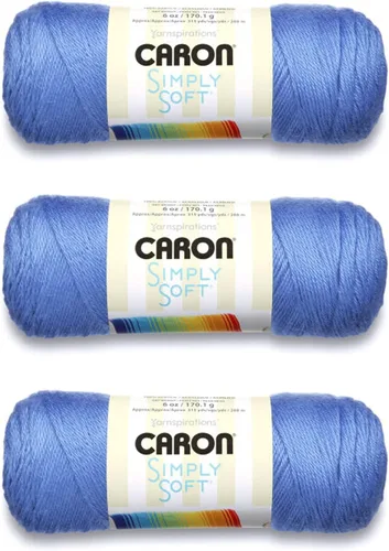 Miniatura 25 de Caron Simply Soft - Hilo verde militar, paquete de 3 unidades de 6.00 oz/6 onzas, 100% acrílico, peinado #4 (mediano), 315 yardas, tejido/ganchillo