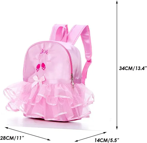 Miniatura 2 de ORIDOOR Mochila de ballet con encaje rosa para bailarina, Zapatos rosas B2, talla única