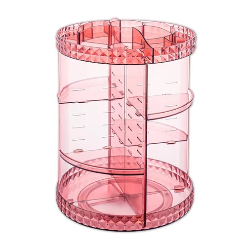 Miniatura 10 de V-HANVER Organizador de maquillaje giratorio de 360 grados Organizador de perfume Caja de exhibición de almacenamiento de cosméticos de gran Café