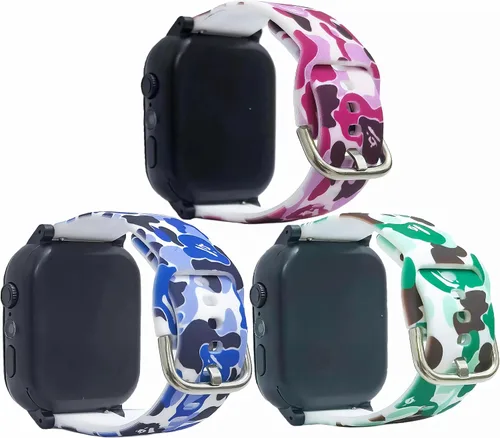 Miniatura 10 de Compatible for Verizon Gizmo Watch 3 2 1/for T-Mobile SyncUP Kids Watch/for Gabb Watch 3 2 1,20MM Kids Size Silicone Watch Band Cute Camo Straps for
