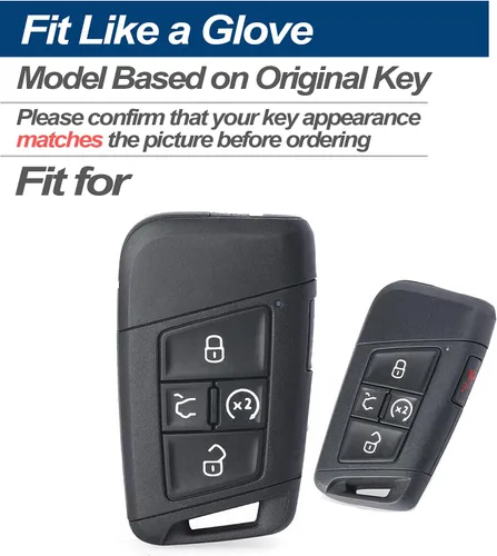 Miniatura 2 de Compatible con VW Volkswagen Tiguan Atlas Jetta Passat Golf Alltrack Taos Arteon Cross Sport. Funda para llavero de cuero genuino Smart Key Fob